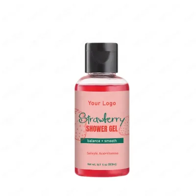 Private Label Best Moisturizing Body Cleansing Wash Strawberry Shower Gel Refreshing Lathering with Shea Butter for Softer Skin