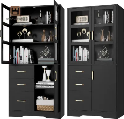 Modern Home Kitchen Storage Wine Rack LED Light Oak Panel Wine Cabinet with Cooling Feature Iron Aluminium Whiskey Bar Shelf