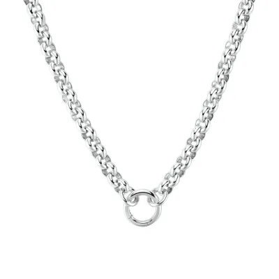 Gemnel Sales Wholesale Price Trendy Custom Brass Chunky Charm Enhancer Bold 6mm Rolo Chain Charm Necklace