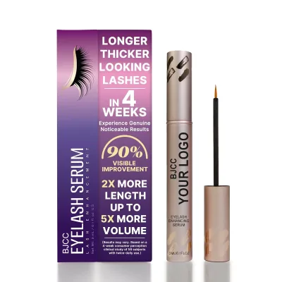 OEM 24k Gold Personalised Your Own Brand Makeup Vegan Eyelash Enhancer Growth Liquid Private Label Lash Serum Manufacturer