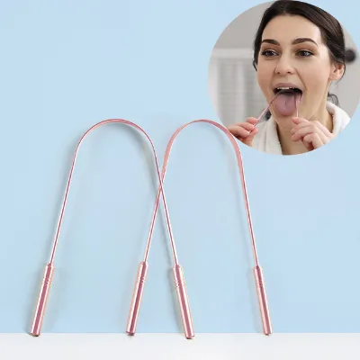 2025 New Version Premium Tongue Cleaner Scraper Copper Stainless Steel Hygienic Non Synthetic 100% Metal Handle