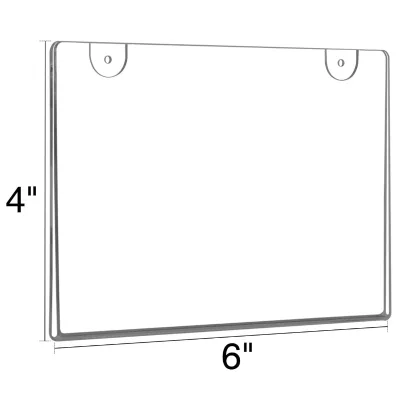 Hot Sale 6*4in Clear Acrylic Sign Holder Wall Mount Picture Frame with Screw