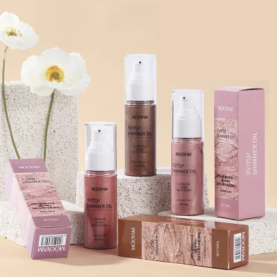 Face Skin Body Oil Golden Bronze Tan Glow Shimmer Makeup Glitter Liquid Body Highlighter Body Glow Oil
