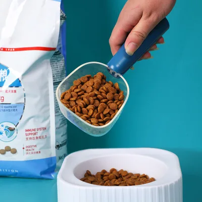 New Transparent Pet Food Spoon with Scale Measuring Feeding for Cats Dogs Shovel for Scooping Food Spoon