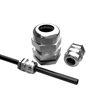 OEM IP68 304 Stainless Steel Brass Nickel Plated Waterproof Cable Gland M12 UL94 V-2 Flame Resistant for Electrical Enclosure