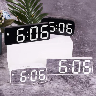 Desktop Electric Digital Projection Mini Light Alarm Table Mirror LED Clock With Time Projector
