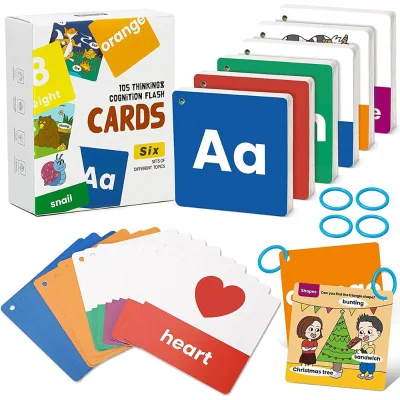 Custom Printed Plain Bilingual Talking Flash Cards/Cognitive Cards ABC Spanish English Arabic Flashcards for Kids