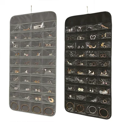 Customizable 80-Compartment Non-Woven Double-Sided Storage Bag for Necklaces & Jewelry Smart Dust Storage Box for Office Use