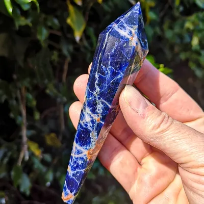 Wholesale Nature High Quality Crystal Craft Sodalite Wand Healing Stones Sodalite Point Obelisk Wand for Decor