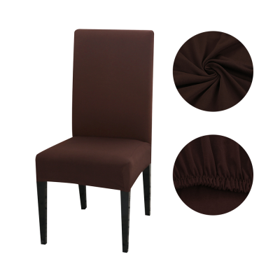Dark Coffee Pure Color Elastic Stretch Slipcover Chair Covers Cushion for Living Dining Room