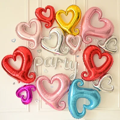 18-Inch Star-Shaped Love Heart and Hollow Flower Foil Balloons for Birthday Wedding Valentine's Day Parties Party Decoration