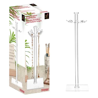 Acrylic Jewelry Tree Clear Necklace Organizer Stand Desktop Rack Minimalist Accessory Display Stand Chain Display Storage Holder