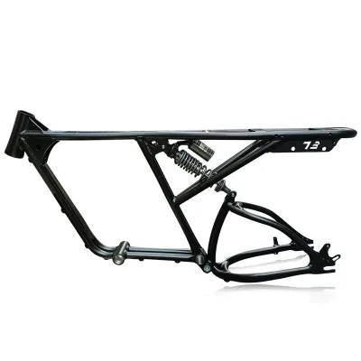 Mid Suspension Fat Dirt E-bike Frame 190mm Dropout With Seat and Suspension Aluminum Alloy E-Bike Frame