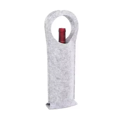Reusable Felt Single Wine Bottle Tote Bag Portable Gift Packaging Wine Carrier Felt Wine Bag