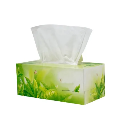 White 3-ply Virgin Wood Pulp/Bamboo Hand Towel Facial Tissue Box Flat Extraction Paper 13.5-20GSM Office & Hotel Use
