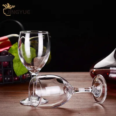 Dishwasher Safe Custom Logo Thick Durable Clear Classic 400-600ml Stemmed Small Glass Wine Glasses for Red and White Wine