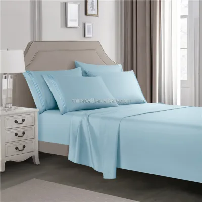 Bed Sheet Set 4 Pcs Disposable Super Soft 200TC Polyester Fibre King Size Home Hotel Use Embroidered