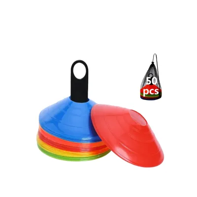 50Pcs Cone Set Soccer Training Sign Dish Soccer Training Pro Agility Discs Dish for Adult Kid Football Training Equipment
