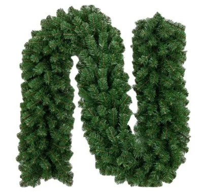 2.7M Rattan New Year Wreath Decor Xmas Tree Decoration Supplies Green Artificial PVC PET Material Pine Needles Christmas Garland