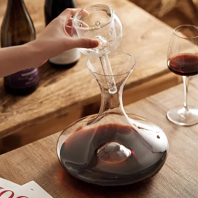 Over 1000mL High-end Luxurious Crystal Glass Decanter for Quick Wine Aeration Creative Filtering Oxygenating Home Use