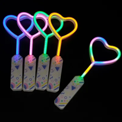 Party Supplies Custom Shaped Flashing Glow Stick Handle Neon LED Light up Star Wand Toy Rainbow Glow LED Sticks Big Size 45cm