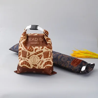 Wholesale Custom Printed Reusable Folding Bread Bag Eco-Friendly Style
