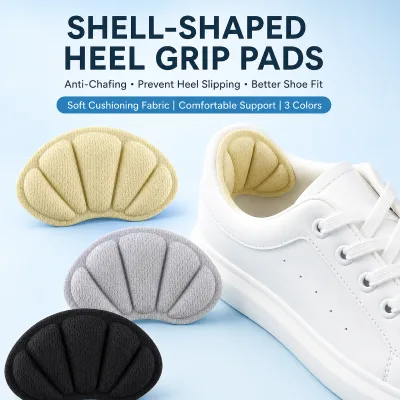 Women's Shell Shaped Heel Grips for Loose Shoes Breathable Knit Anti Slip Blister Prevention Sneaker Insole Cushion Pads OEM