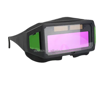 Multi window perspective welding glasses with automatic dimming, true color, purple color