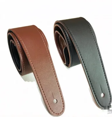 Double Sided Leather Guitar Strap, Black Brown Two Colors Adjustable Guitar Belt Instrument Accessory Bulk Supply