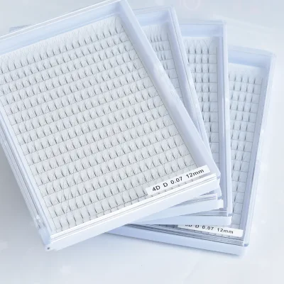 For LashPlus Long Stem Double Heated Premade Fans 3D 4D 5D 6D 7D Eyelash Extensions CC BC CD Sizes 0.05 0.07 0.1 Ready