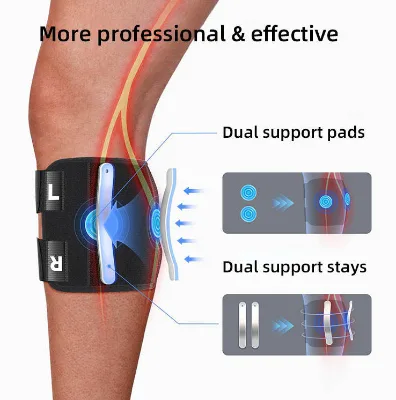 Upgraded Knee Stabilizer with Rotary Knob, Aluminum Support & Shock Absorption for Running & Gym