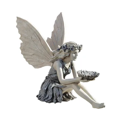 New Outdoor Garden Religious Style Angel Sunflower Fairy Statue Resin Figurine for Home Painted Animal Anime Model Gifts