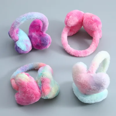 Colorful Love Warm Unisex Rear-wearing Thickened Ear Protection Anti-freezing Student Plush Earmuffs Batch