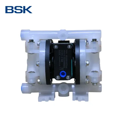 1/4 Inch Small Mouth BSK Double Pneumatic Diaphragm Pump in Plastic Material