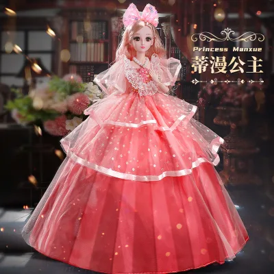 Fashion Princess Doll Set, Wedding Dress Pretend Play Toy for Girls