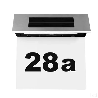 Solar LED House Number Lamp 4 LEDs Light Sensor Waterproof Outdoor Doorplate Light Garden Door Decoration Lighting