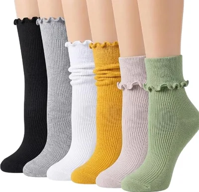 Cute Ruffle Socks Women's Ruffled Socks Provide a Soft and Breathable Feeling for Daily Wear