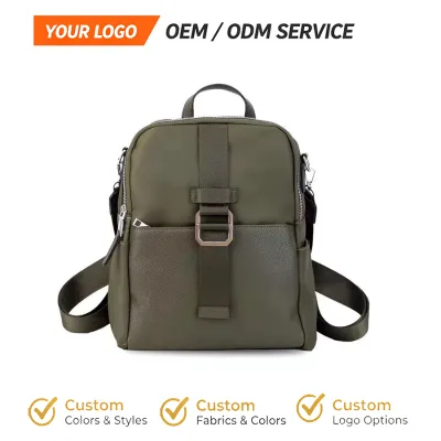 Convertible Women Backpack Faux Leather Splicing Multi Purpose Ladies Daily Travel Crossbody Shoulder Backpack Purse Custom logo