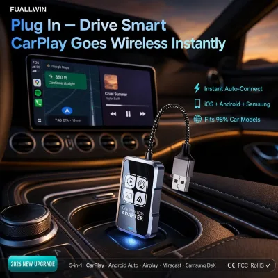 Wireless CarPlay Adapter OEM ODM CE RoHS Certified 5 in 1 Android Auto Samsung Dex 1 Year Warranty Universal Fit