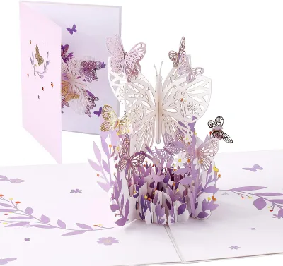 Butterfly 3D Pop up Happy Birthday Card Women Men Kid With Envelope Anniversary Card Wife Husband, Mothers Day Card Mom