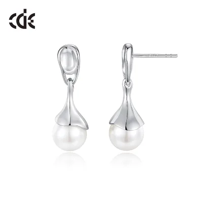 CDE YE1882 Advanced 925 Sterling Silver Italian Freshwater Pearl Dangle Earrings Wholesale Bulk Jewelry Shell CDE YE1882 Earring
