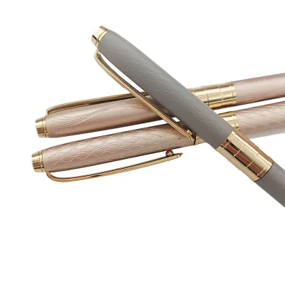 Hot Sale Custom High Quality Metal Rose Gold Ballpoint Pen Luxury Roller Ball Pen