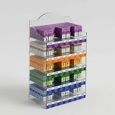 Customized Clear Acrylic Display Stand Small Cigarette Display Stand Rack Premium Counter Top Display Stand for Store Counter