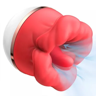 Automatic Female Tongue and Lip Vibrator Red Lip Sex Toy for Body Use with Massage Gun Features