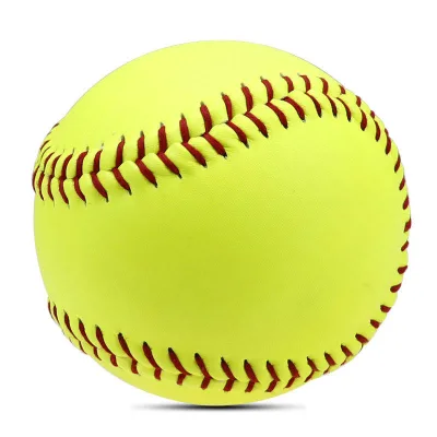 ActEarlier Softball Sports Practice Balls Handmade Standard Yellow Softball PU PVC Leather 12 Inch Softball Ball
