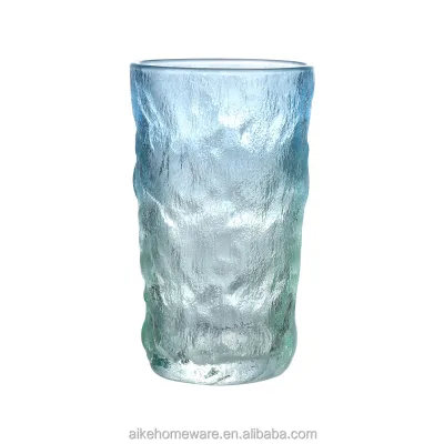 new  13oz Classic creative hammer pattern water glass gold-rim whisky wine cocktail glass