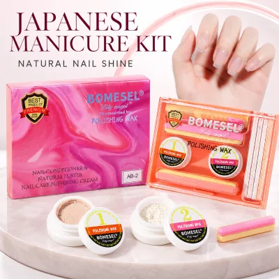 Custom Private Label Japanese Manicure Polishing Wax Kit Natural Nail Shine Professional Nail Care Set for Salons Wholesale OEM