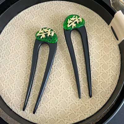 DOWELL New Chinese-style Antiquity Temperament U-Shaped Wooden Hairpin Hair Product Accessories for Female