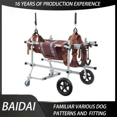 Cross-Border Source Pet Walking Aid Cart Four-Wheel Foldable Adjustable Rehabilitation Training Dog Disability Cart Mobility
