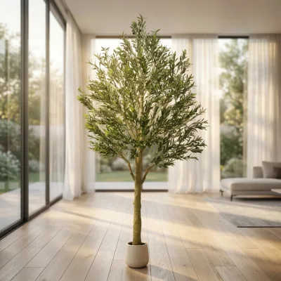2.8m Knock Down Artificial Olive Tree Large Realistic Faux Olive Tree for Hotel Decoration